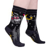 Cute Mothman Crew Socks worn on model, right view