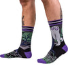 Cute Fresno Nightcrawler Crew Socks worn on model, left view 2