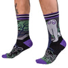 Cute Fresno Nightcrawler Crew Socks worn on model, left view 3