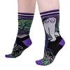 Cute Fresno Nightcrawler Crew Socks worn on model, left view