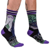 Cute Fresno Nightcrawler Crew Socks worn on model, right view 2