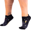 Cute Mothman Ankle Socks worn on model, left view