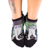 Cute Fresno Nightcrawler Ankle Socks worn on model, front view