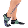 Cute Fresno Nightcrawler Ankle Socks worn on model, right view