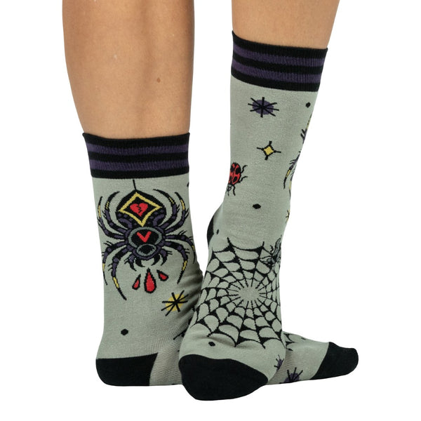 Widow's Web Crew Socks worn