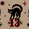 Superstitious Ink Crew Socks detail 2