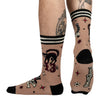 Superstitious Ink Crew Socks model back