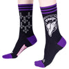 Bite Me Bitch Crew Socks worn on model, left view