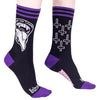Bite Me Bitch Crew Socks worn on model, right view