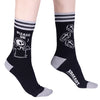 Please Die Crew Socks worn on model, right view