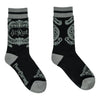 At Rest Coffin Plaque Crew Socks flat lay left