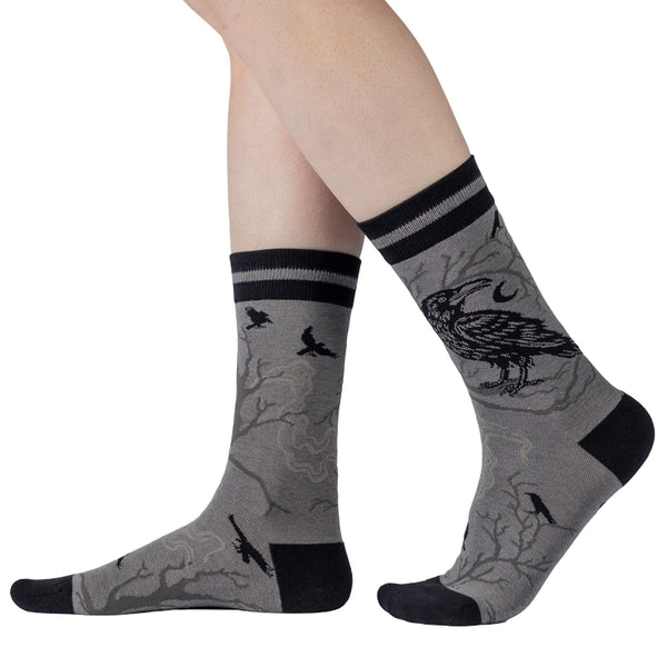 Midnight Crow Crew Socks model left 2