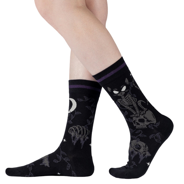 Meowmento Mori Crew Socks model left