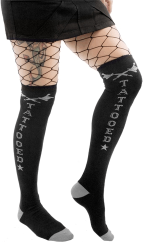 Tattooed Gun Rockabilly Over the Knee Socks
