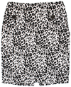 Gray Leopard Print Retro Pencil Skirt