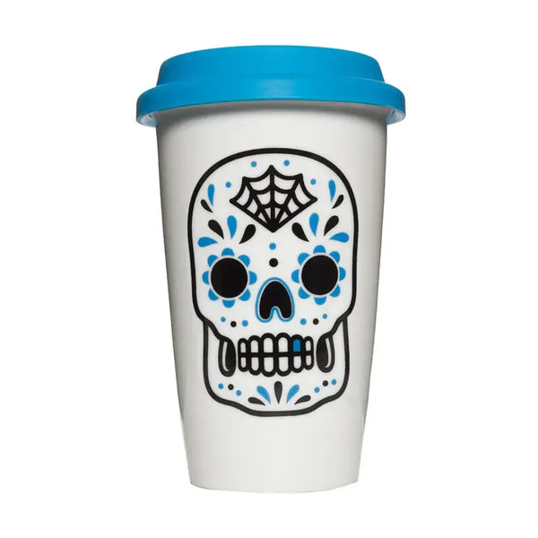 Blue Sugar Skull Porcelain Tumbler