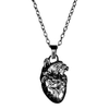 Anatomical Heart Necklace, silver-tone anatomical heart pendant