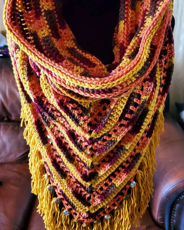 Autumn Wild Oleander Hooded Scarf