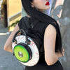 Eyeball Black Glitter Backpack Purse