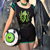 Eyeball Black Glitter Backpack Purse