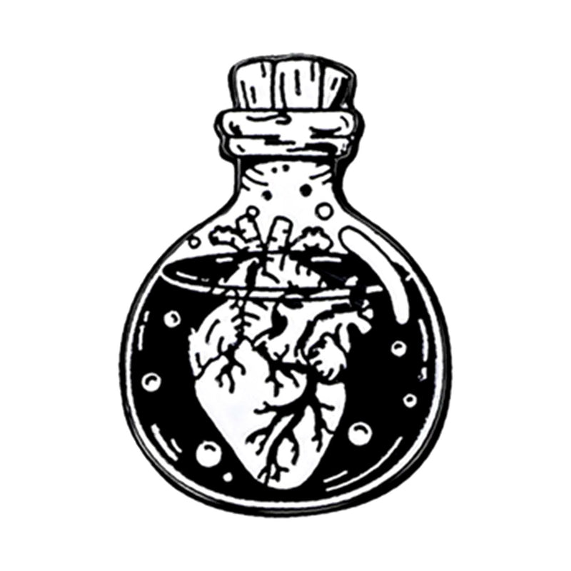 Heart potion bottle enamel pin