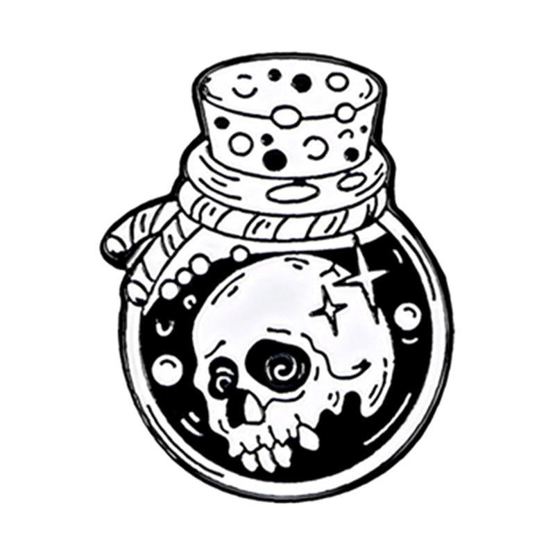 Skull potion bottle enamel pin