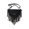 Bat Wing Fringe Shoulder Bag in vegan suede with long fringe
