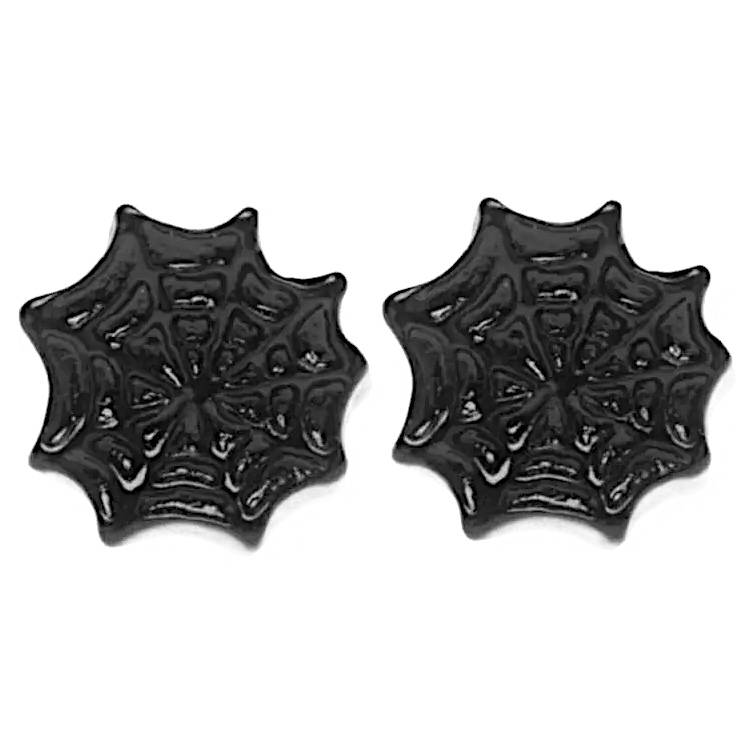 Black Spider Web Stud Earrings