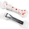 Blood splatter bone hair clip, back view
