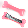 Hot pink bone hair clip, back view