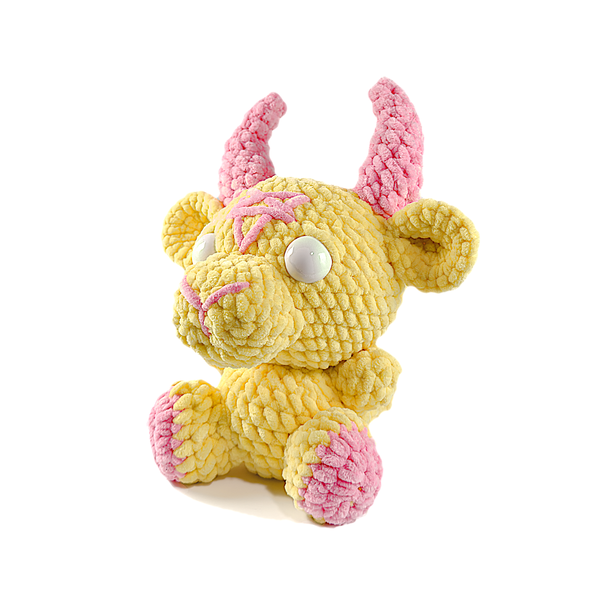 Baphomet Plush in yellow, crochet baphomet plush