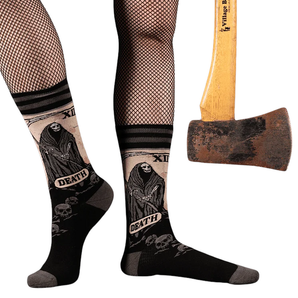 Death Tarot card crew socks