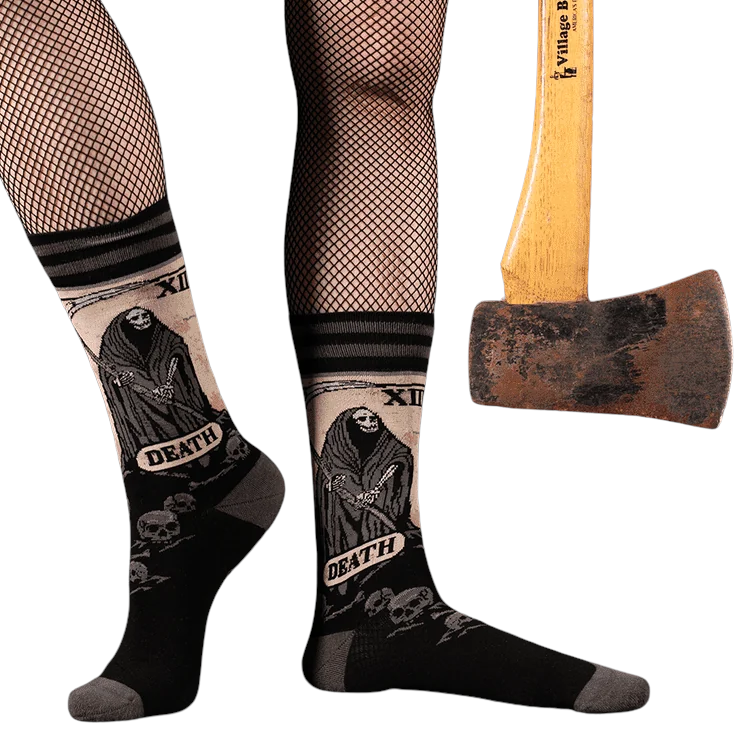 Death Tarot card crew socks