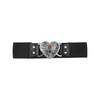 Elastic Waist Belt Black Widow Heart with black widow heart buckle