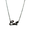 "Evil" Black Rhinestone Necklace, alternate view