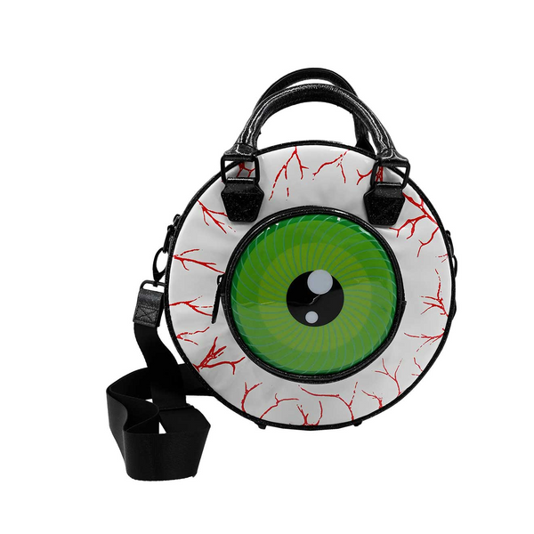 Eyeball Black Glitter Backpack Purse, black glitter backpack purse