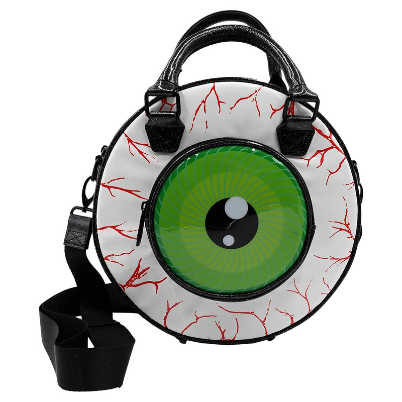 Eyeball Black Glitter Backpack Purse, black glitter backpack purse