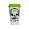 Green Sugar Skull Porcelain Tumbler