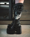 Serpentine Witch Knee High Socks worn on model