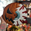 Keep Watch Kult Bag round crossbody with jack-o-lantern face and Keep Watch eye