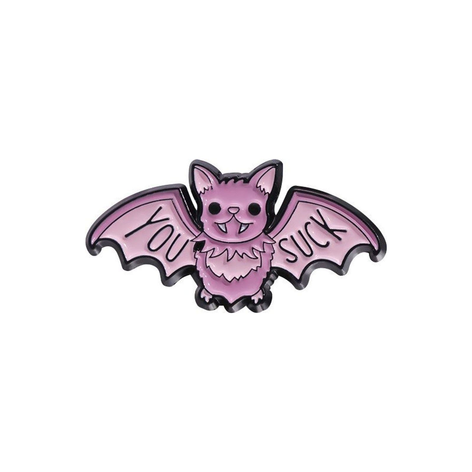 You Suck Bat enamel pin — Spooky Stitchcrafts