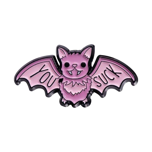 You Suck Bat enamel pin — Spooky Stitchcrafts