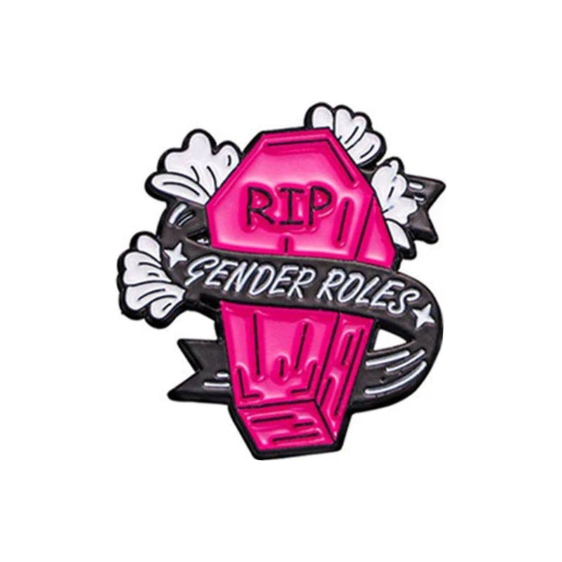 RIP Gender Roles Coffin Pin