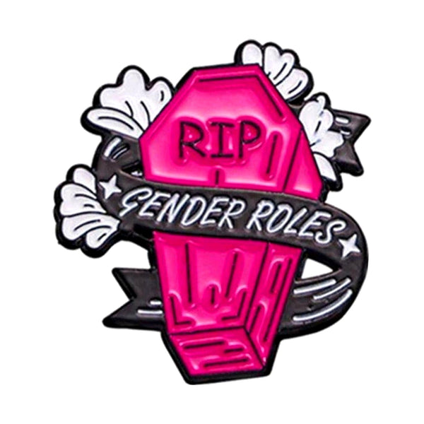 RIP Gender Roles Coffin enamel pin — Spooky Stitchcrafts