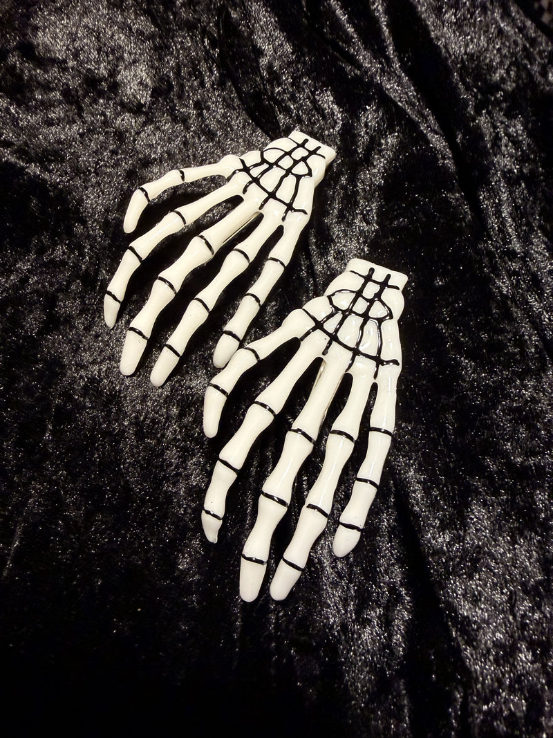 Skeleton Hand Hair Clips