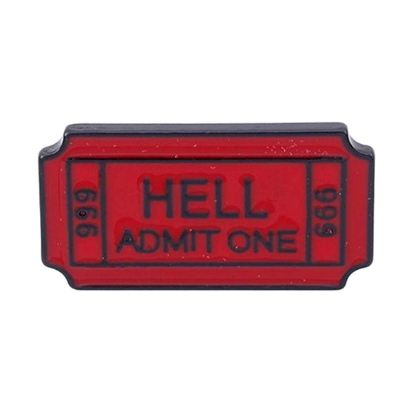 Ticket to Hell enamel pin — Spooky Stitchcrafts