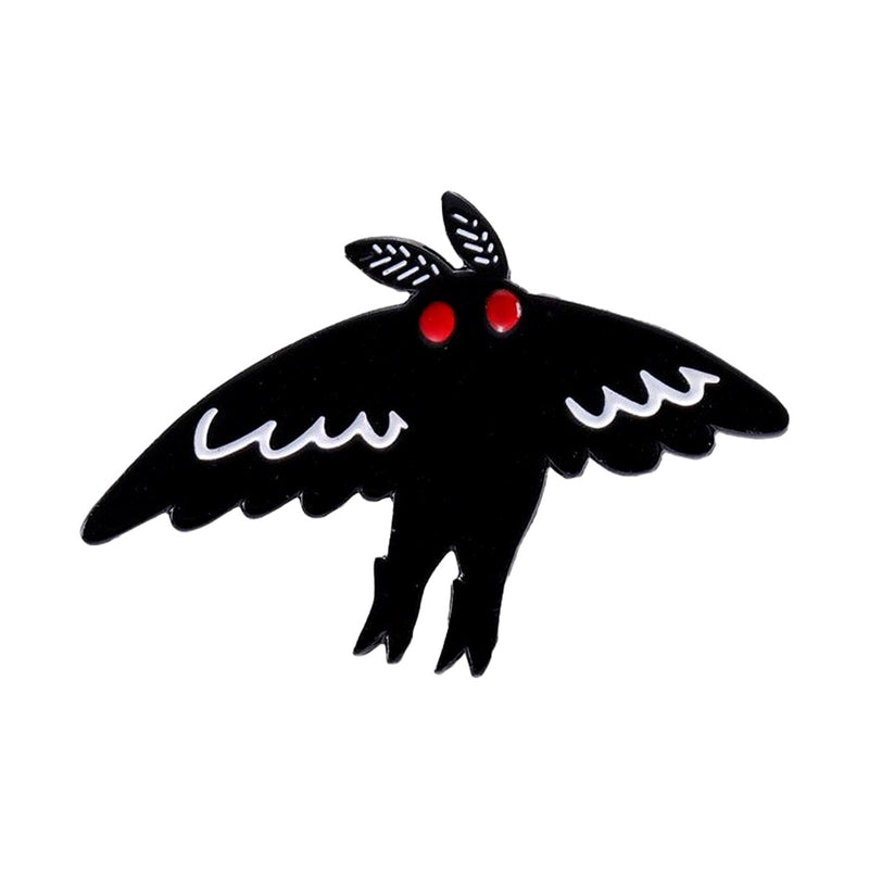 Mothman Flying enamel pin — Spooky Stitchcrafts