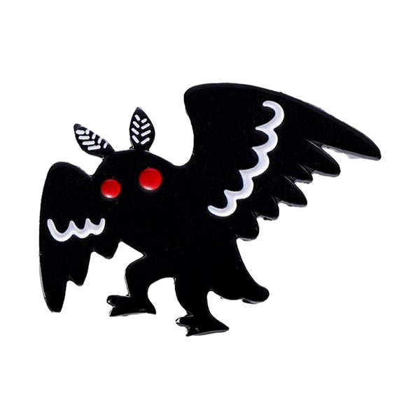 Mothman on the Prowl enamel pin — Spooky Stitchcrafts