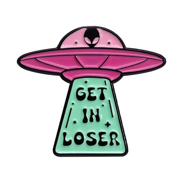 Get In Saucer enamel pin — Spooky Stitchcrafts