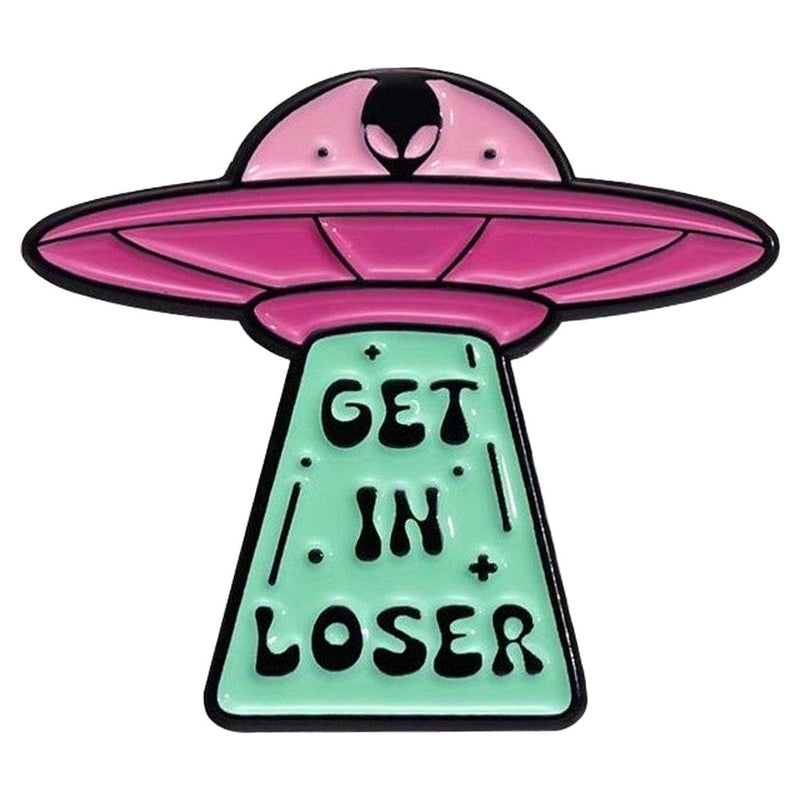 Get In Saucer enamel pin — Spooky Stitchcrafts